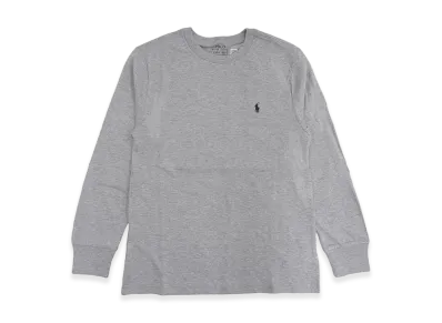 Ralph Lauren Kids Crewneck T-Shirt Long Sleeve Cotton Jersey "Gray"