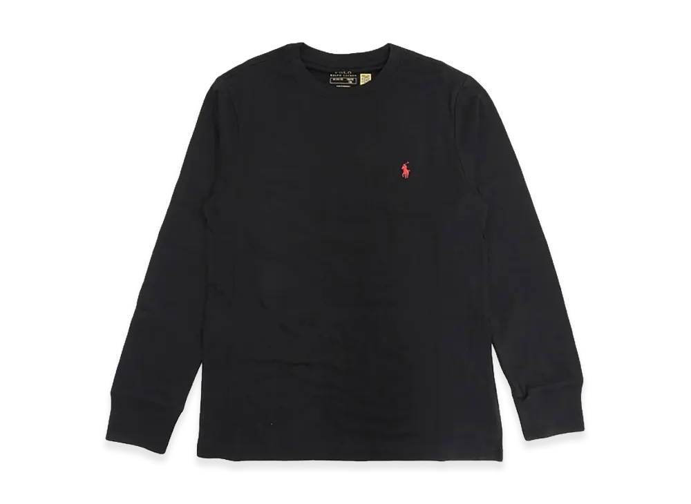Ralph Lauren Kids Crewneck T-Shirt Long Sleeve Cotton Jersey "Black"