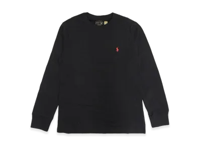 Ralph Lauren Kids Crewneck T-Shirt Long Sleeve Cotton Jersey "Black"
