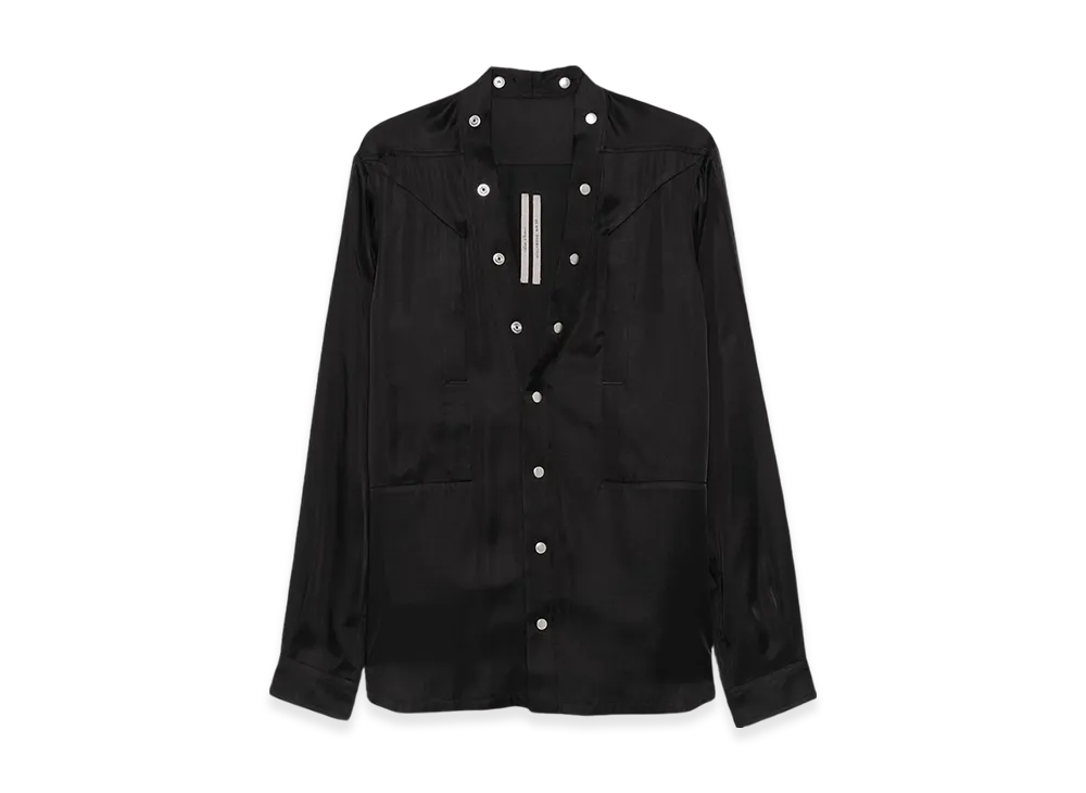 Rick Owens Charmeuse Larry Fogpocket Shirt "Black"