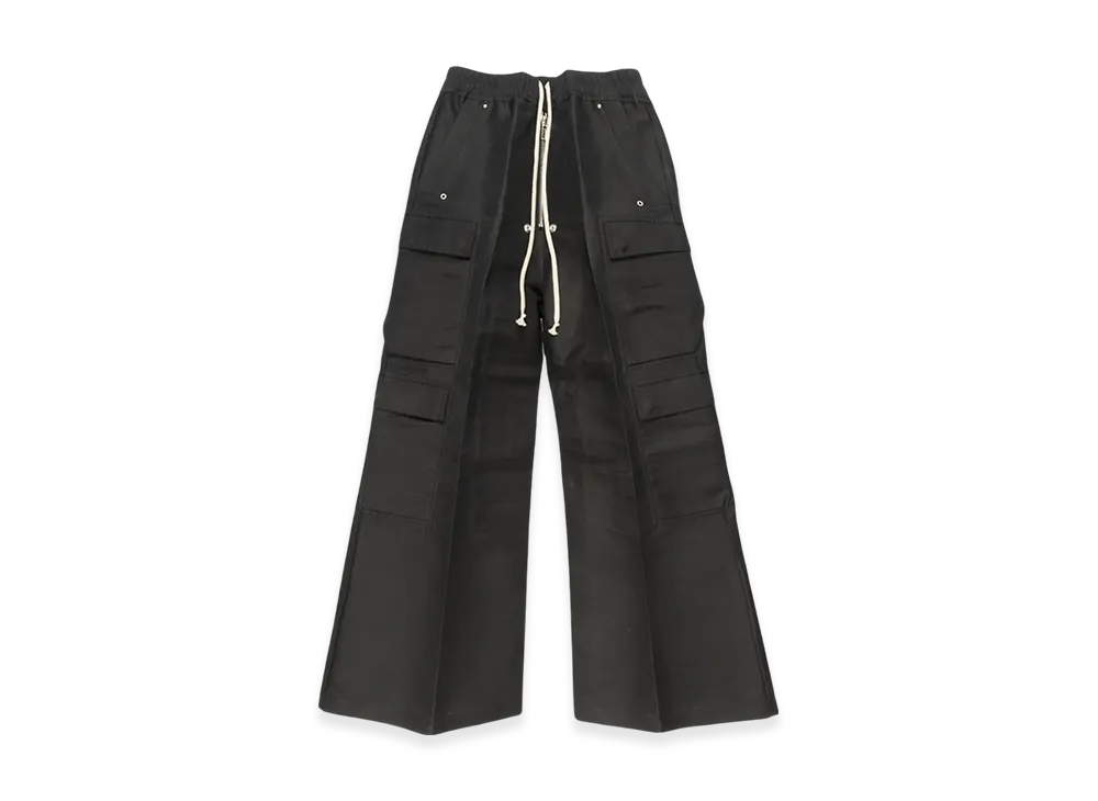 Rick Owens Hollywood Cargobelas Pants in Tech Faille "Black"