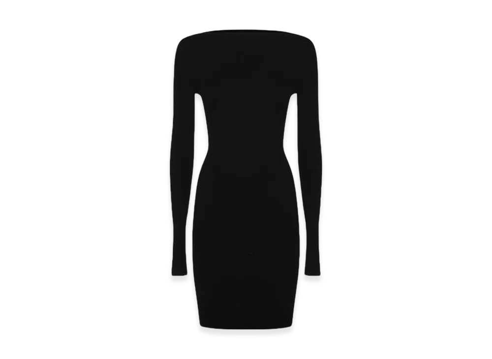 Rick Owens Porterville Al Dress in Ribbed Knit "Black"