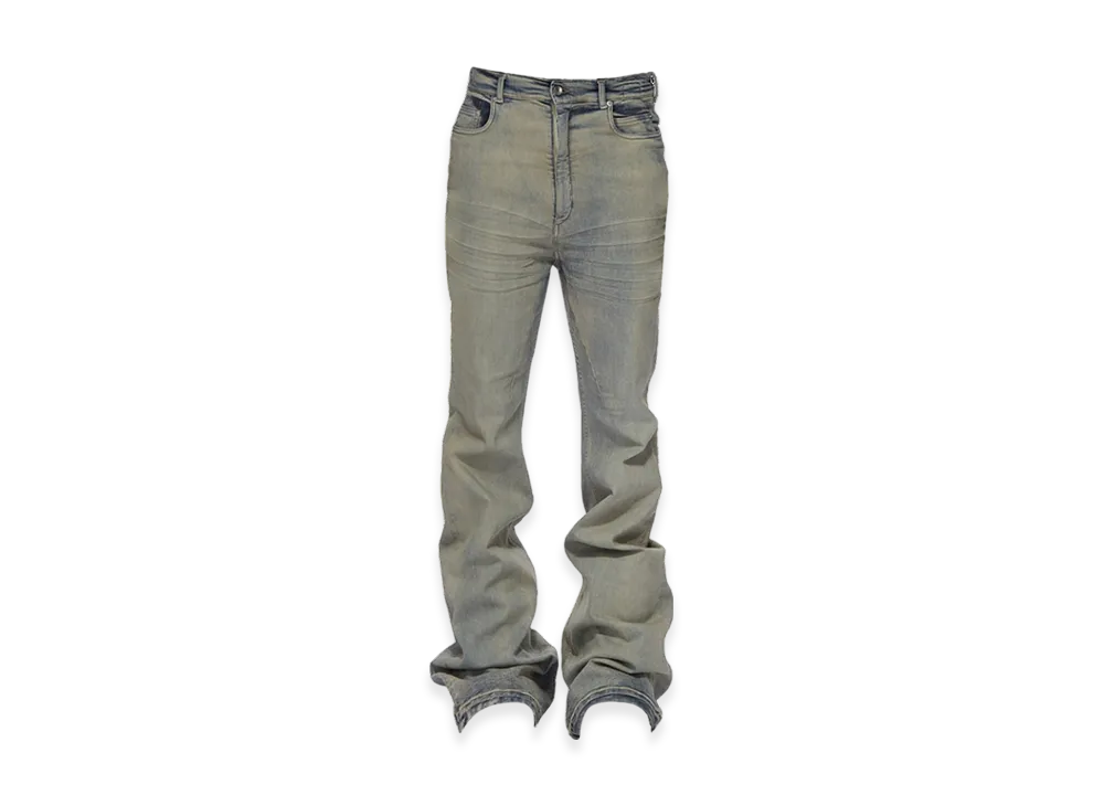 Rick Owens Porterville Bolan Bootcut in Stretch Denim "Sky"