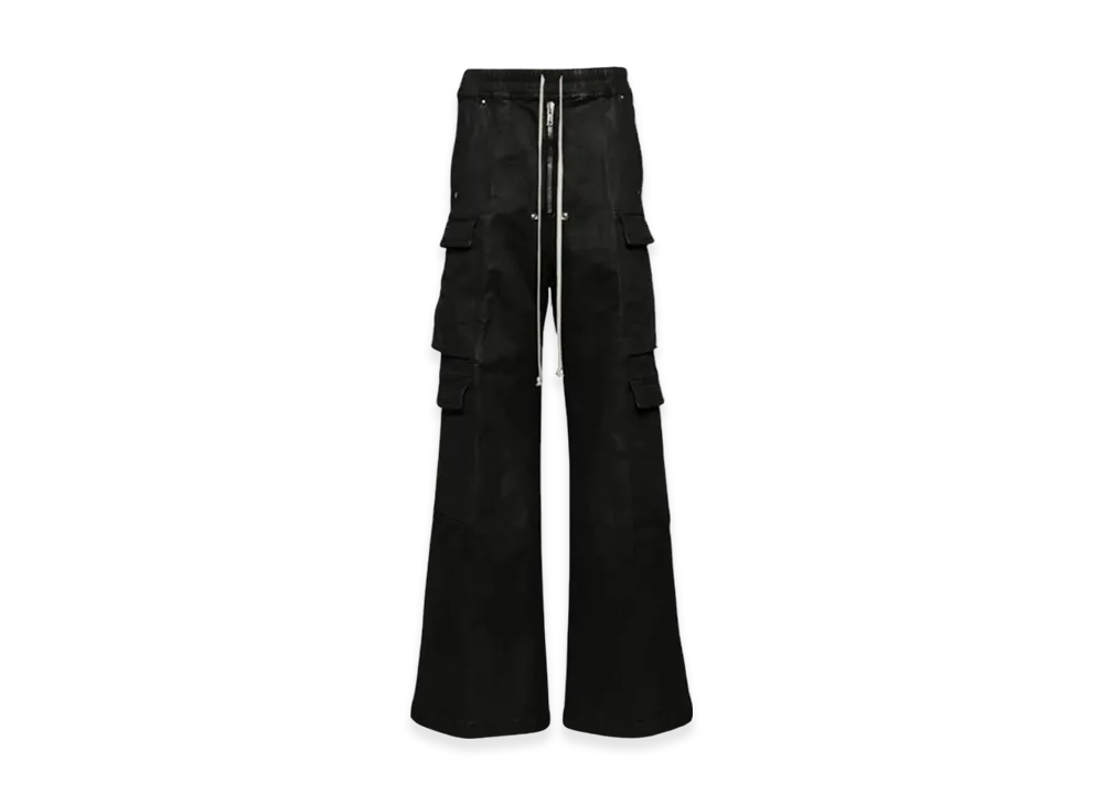Rick Owens Porterville Denim Double Cargo Jumbo Belas Pants "Black Wax"