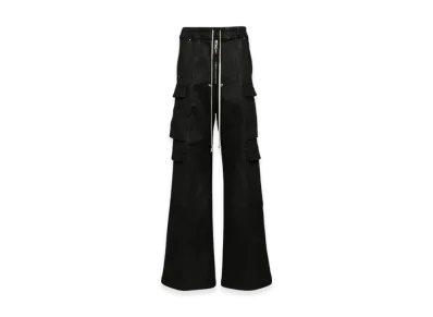 Rick Owens Porterville Denim Double Cargo Jumbo Belas Pants "Black Wax"