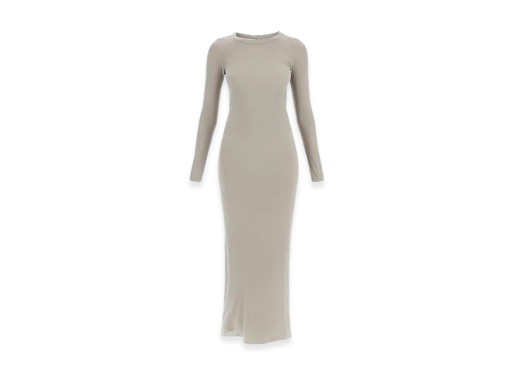 Rick Owens Porterville L/S Dress In Viscose Silk Rib Jersey "Pearl"
