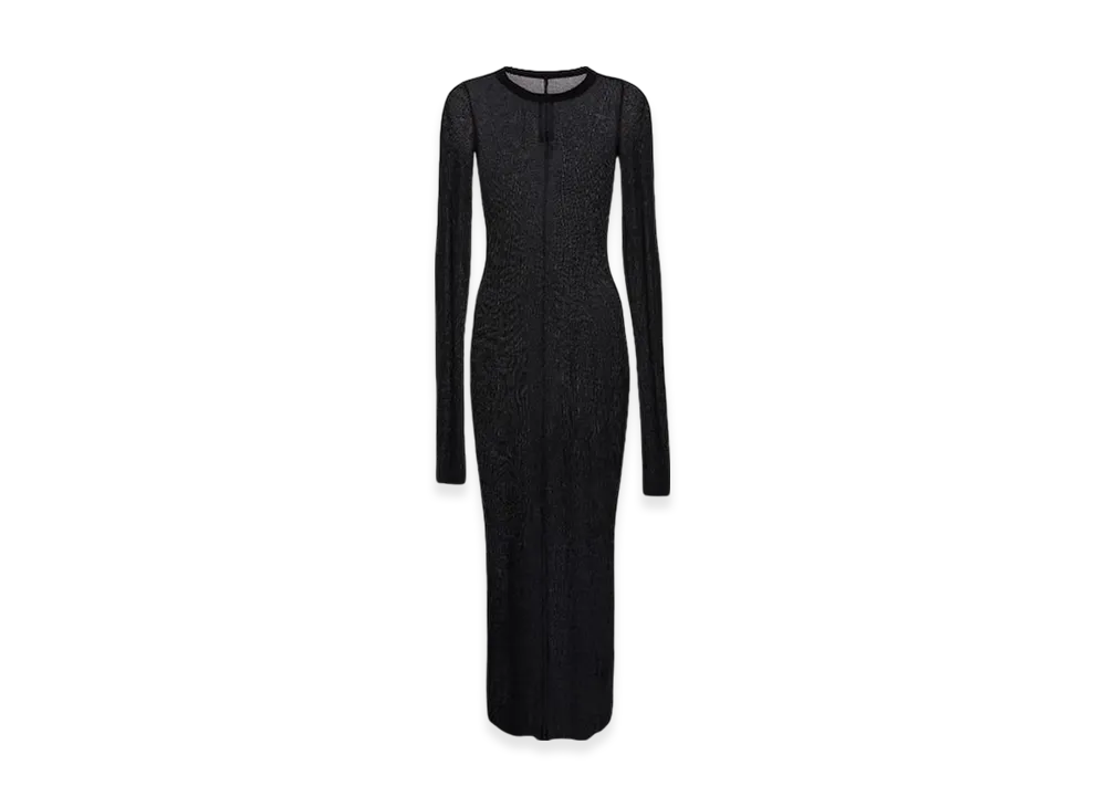Rick Owens Porterville L/S Dress In Viscose Silk Rib Jersey "Black"