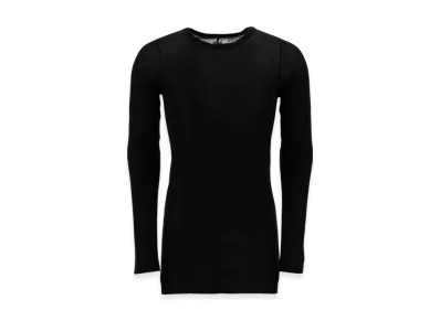 Rick Owens Porterville Rib L/S T-Shirt in Mini Rib Jersey "Black"