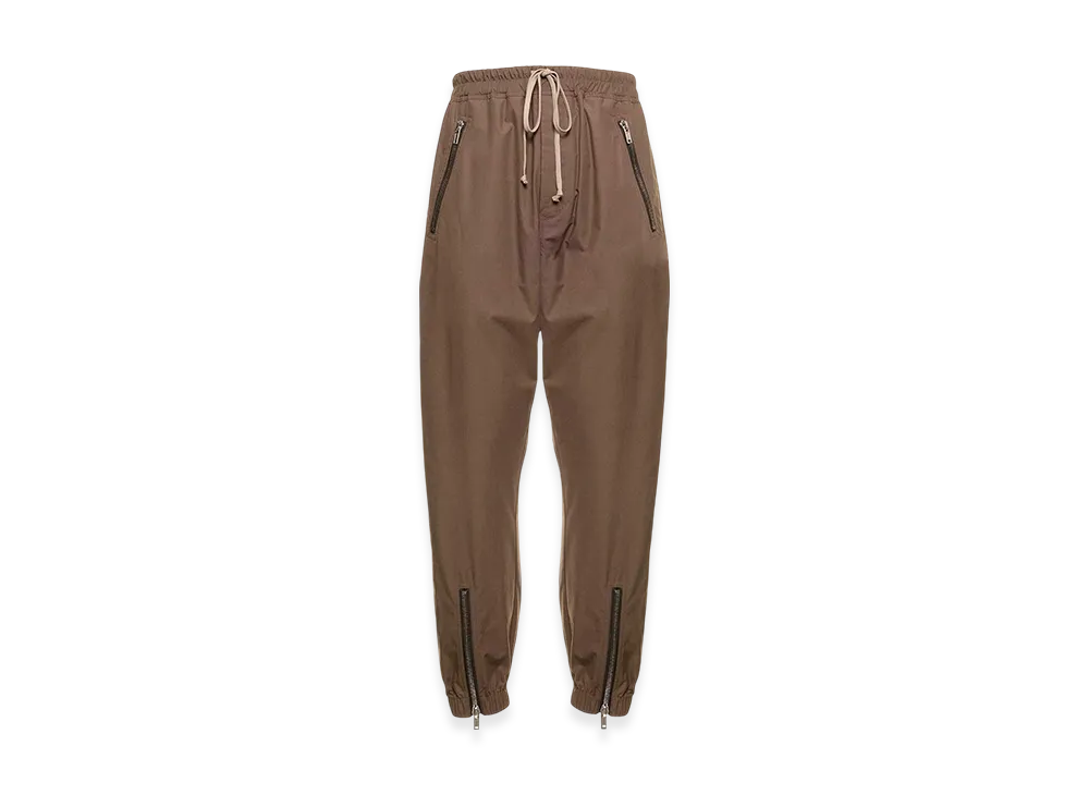 Rick Owens Zipper Detailed Drawstring Track Pants "Dust"
