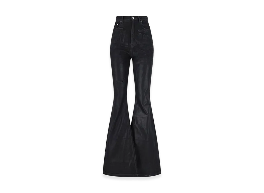 Rick Owens DRKSHDW Bolan Bootcut Overdyed Foil Stretch Denim "Black"