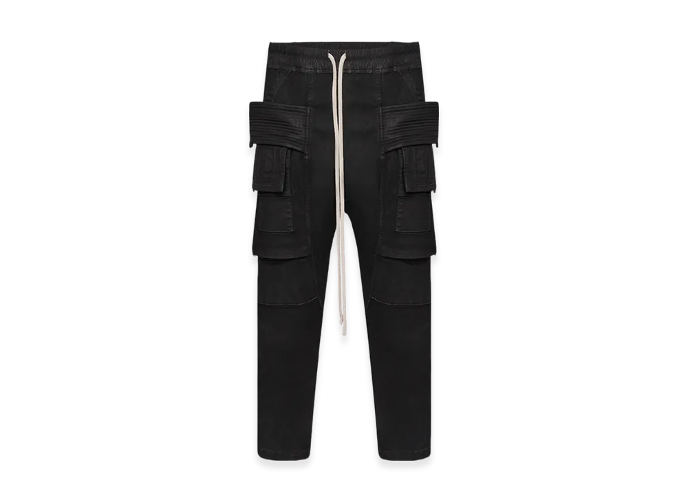 Rick Owens DRKSHDW Creatch Cargo Cropped Drawstring Pants "Black"