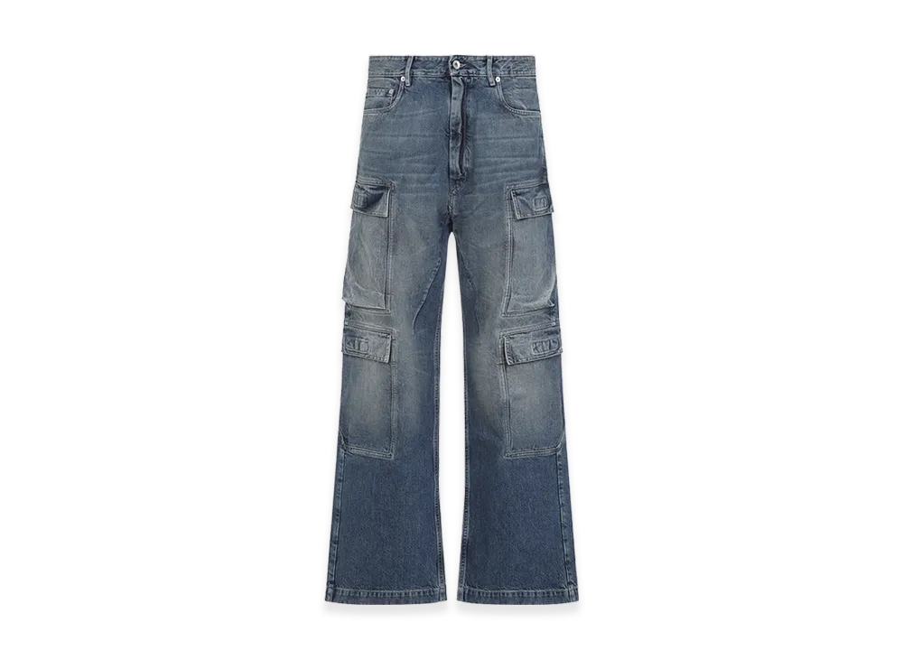 Rick Owens DRKSHDW Double Cargo Jeans "Washed Indigo"