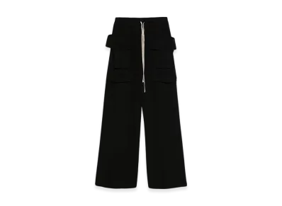 Rick Owens DRKSHDW Hollywood Creatch Wide Cargo Pants in "Black"