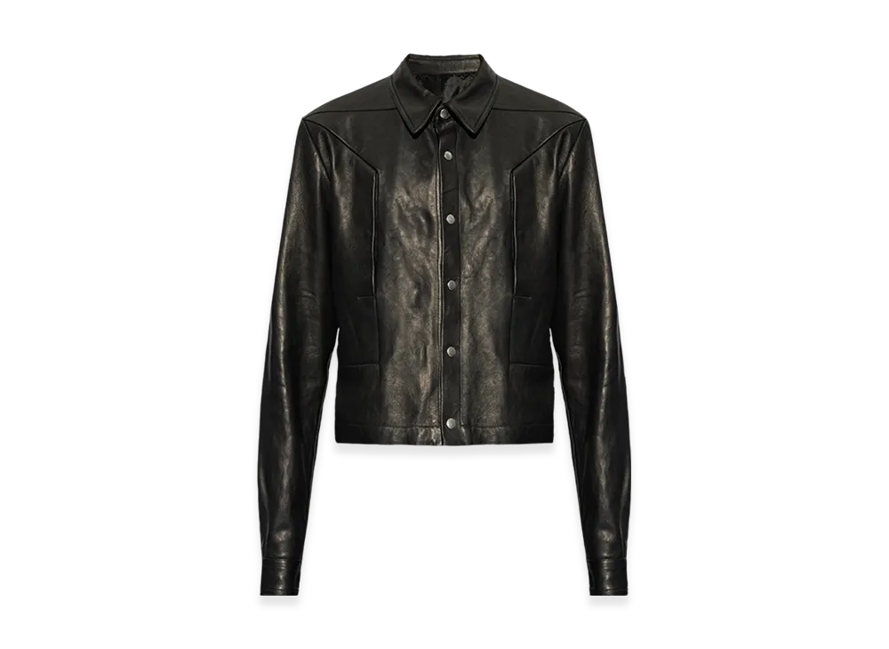 Rick Owens DRKSHDW Lido Alice Strobe Shirt in Nappa Lamb "Black"