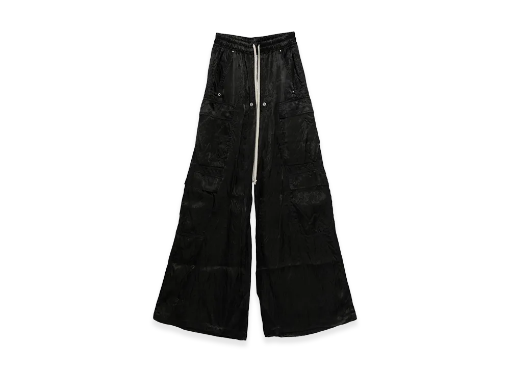 Rick Owens SS26 Temple Cargobelas Cupro Satin "Black"