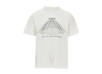Rick Owens Brad T Short Sleeve With Temple Of Love Print "White"