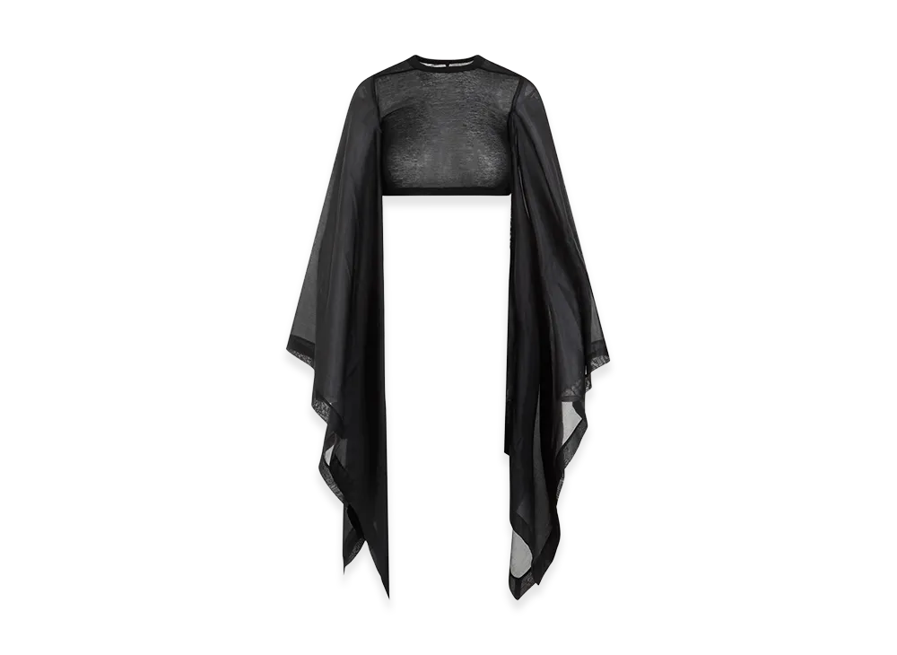 Rick Owens Women's Cotton And Silk Crop Top "Black"