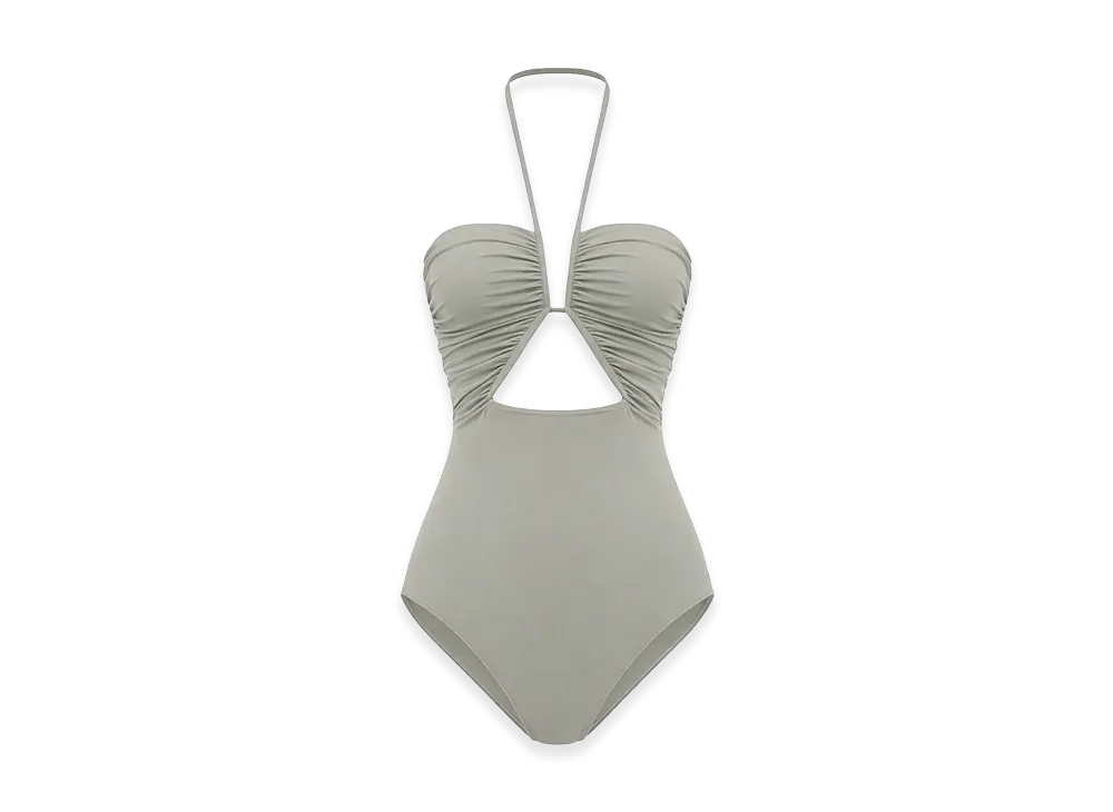 Rick Owens Women's Prong One-Piece Swimsuit With Cut-Out "Beige"