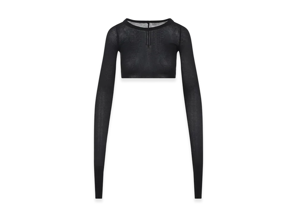 Rick Owens Women's Ls Crop Top "Black"