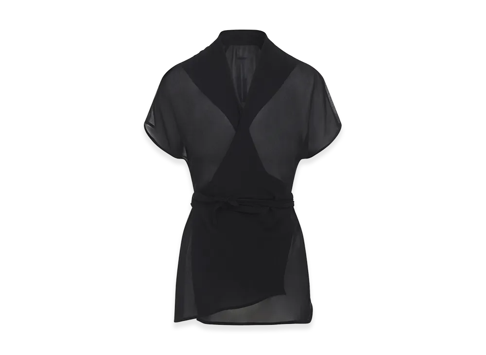 Rick Owens Women's Laura Silk Wrap Top "Black"