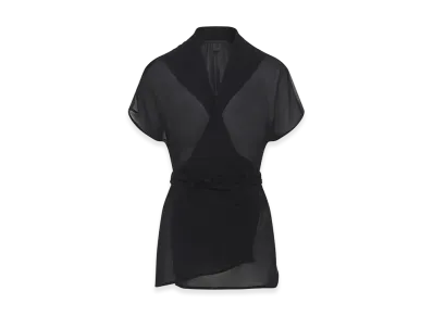 Rick Owens Women's Laura Silk Wrap Top "Black"