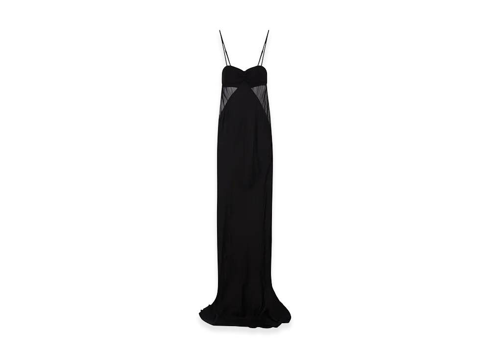 Rick Owens Women's Combo Long Satin Dress "Black"