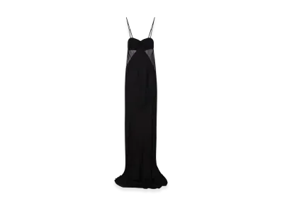 Rick Owens Women's Combo Long Satin Dress "Black"