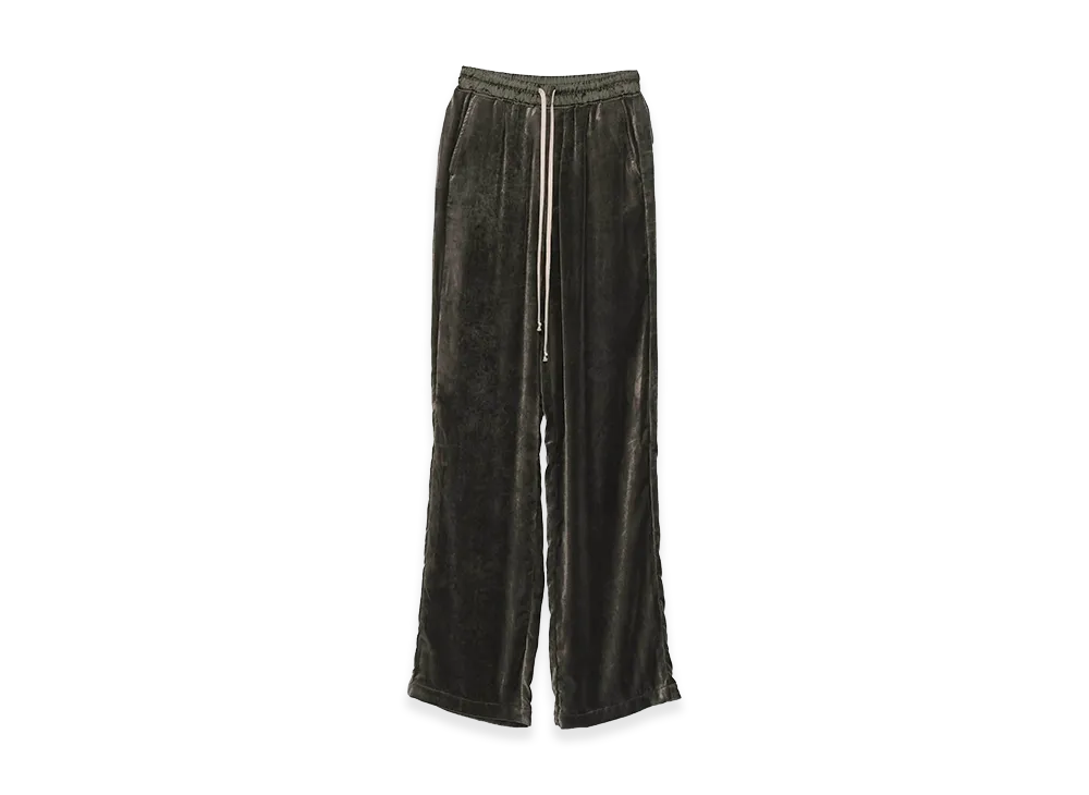 Rick Owens Women's Velvet Wide-Leg Pants "Green"