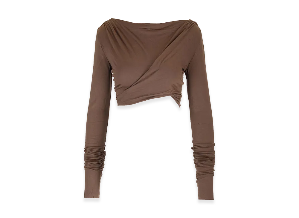 Rick Owens Women's "Jade" Crop Top "Brown"