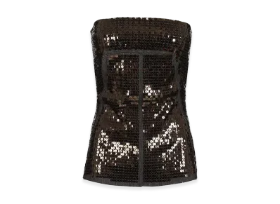 Rick Owens Women's Denim Bustier Top With Sequins "Black"