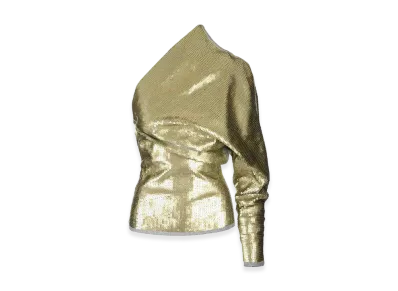 Rick Owens Women's One-Sleeved Top With Sequins "Yellow"