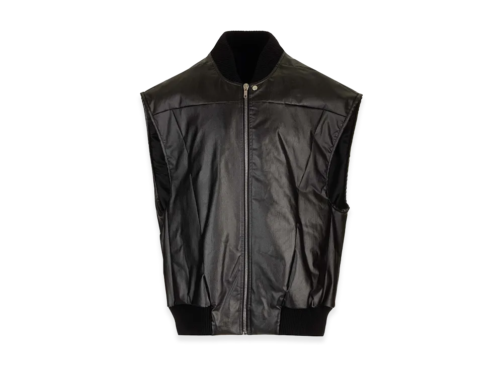 Rick Owens "Jumbo Filight" Vest In Coated Denim "Black"