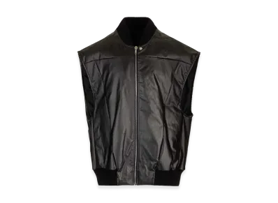 Rick Owens "Jumbo Filight" Vest In Coated Denim "Black"