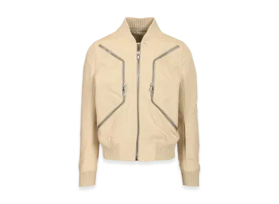 Rick Owens Heizer Flight Jacket In Organic Cotton "Beige"
