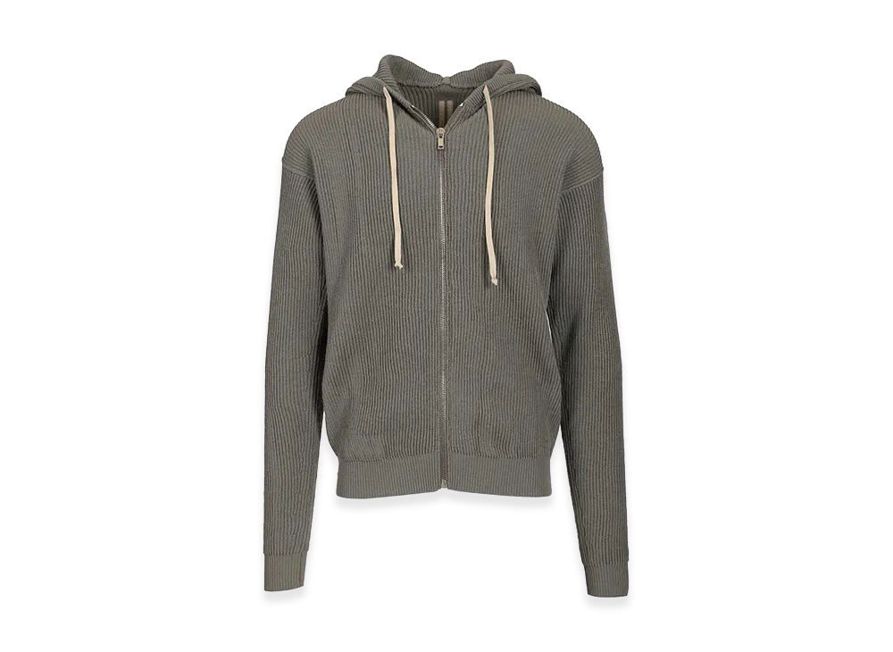Rick Owens Ribbed Wool Hooded "Green"