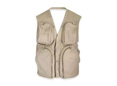 Rick Owens Leather Cargo Vest "Gray"