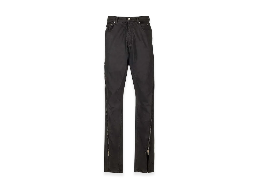 Rick Owens Coated Denim Trousers "Black"