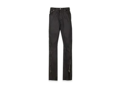 Rick Owens Coated Denim Trousers "Black"