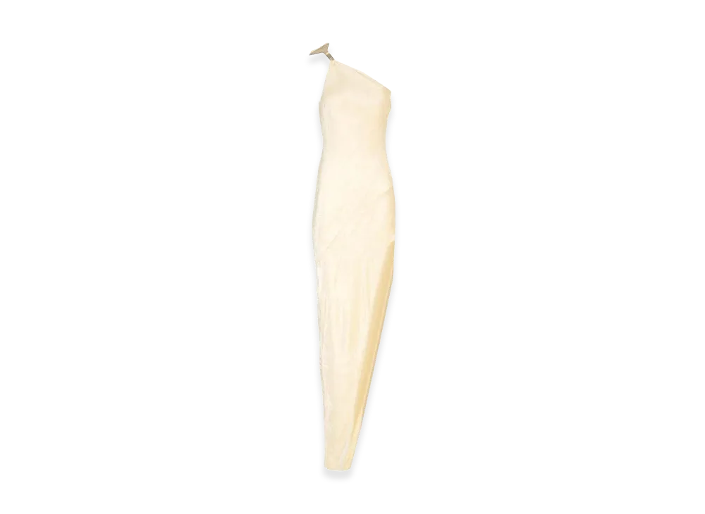 Rick Owens Women's "Hydra" One-Shoulder Dress "Beige"