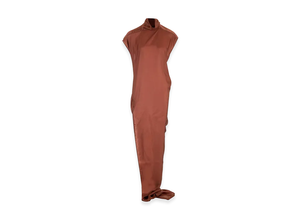 Rick Owens Women's Long Cupro Dress "Brown"