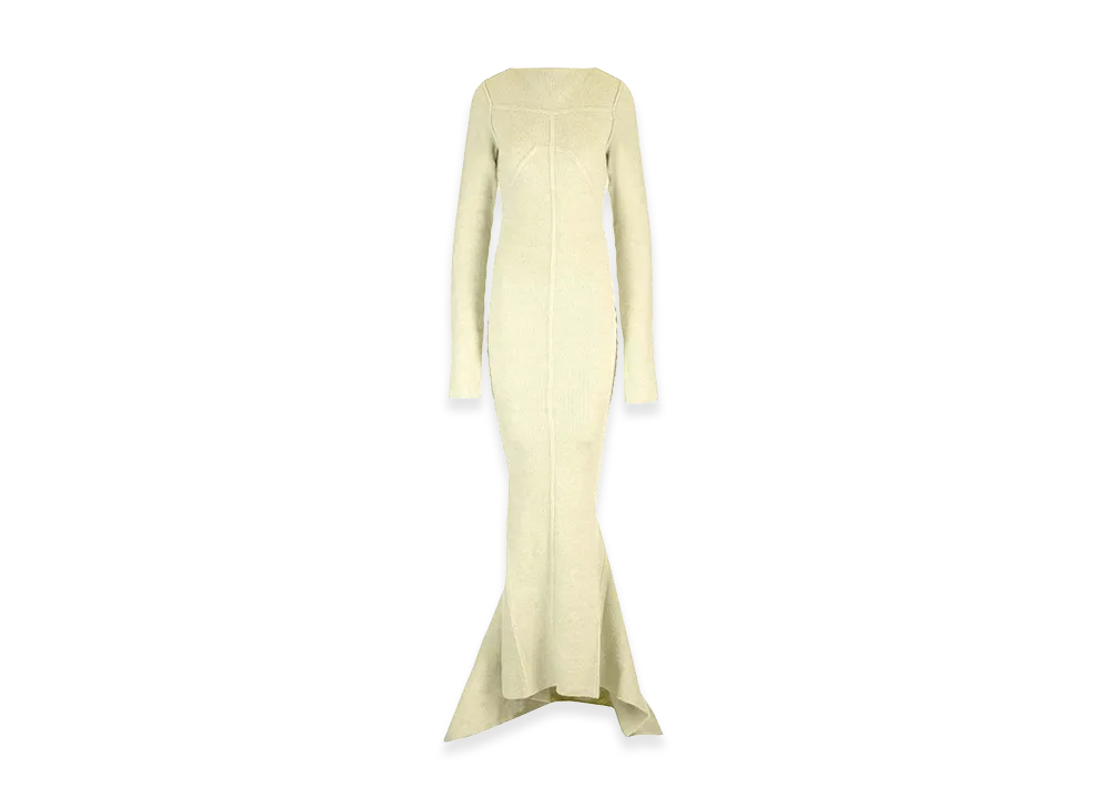 Rick Owens Women's Ribbed Knit Mermaid Dress "Green"