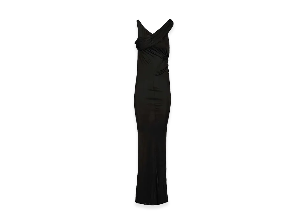 Rick Owens Women's Sahara Asymmetrical Long Dress "Black"