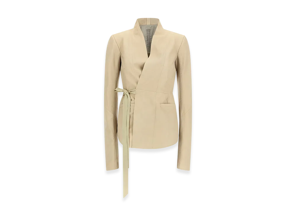 Rick Owens Women's Hollywood Leather Jacket "Beige"