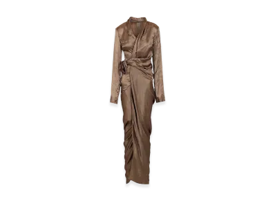 Rick Owens Women's Wrap Gown Dress "Brown"