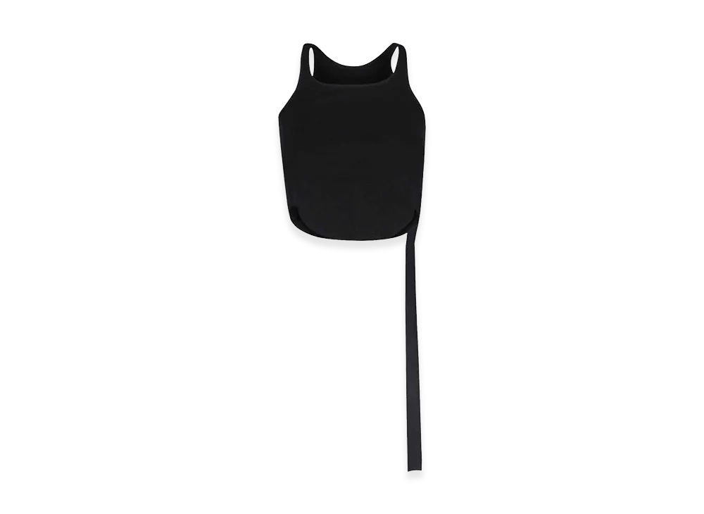 Rick Owens Women's Crop Tank Top with Fringe "Black"
