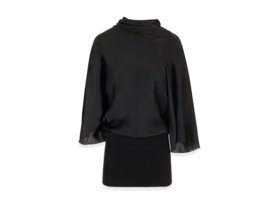 Rick Owens Women's Charmeuse Viscose Cylinder Neck Top "Black"
