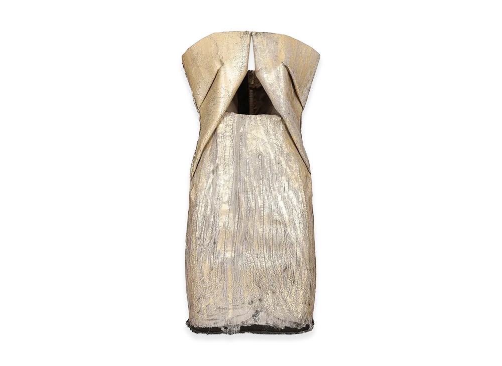 Rick Owens Women's Prong Mini Dress "Gold"