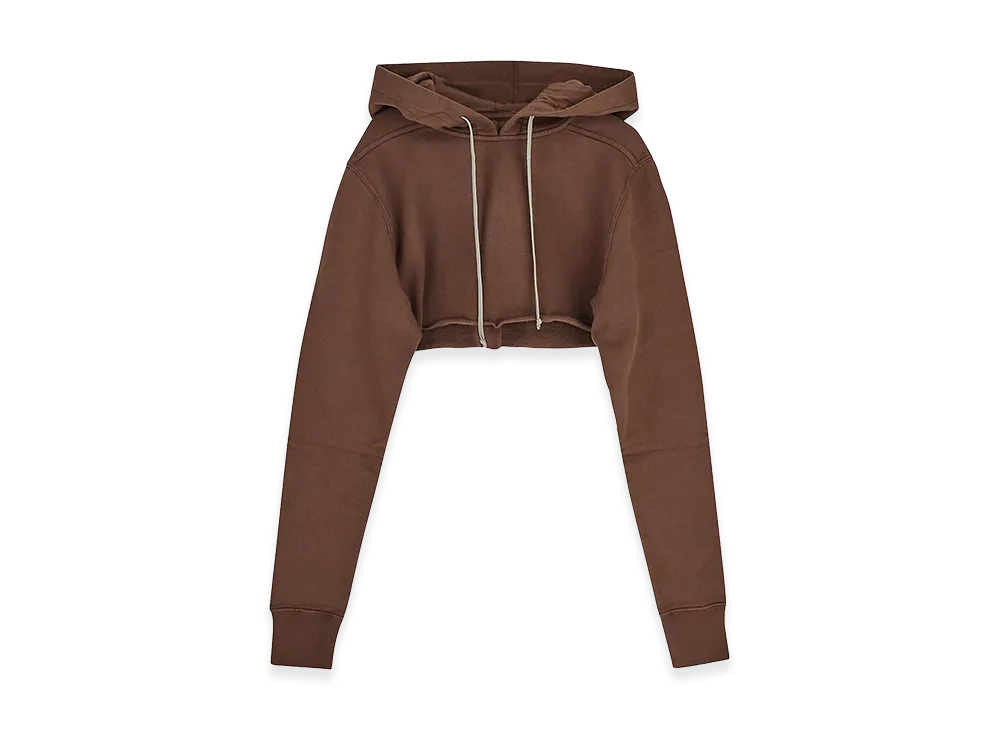 Rick Owens Women's Cropped Hoodie "Brown"