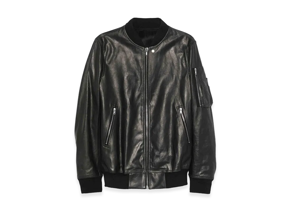 Rick Owens Classic Flight Leather Jacket "Black"