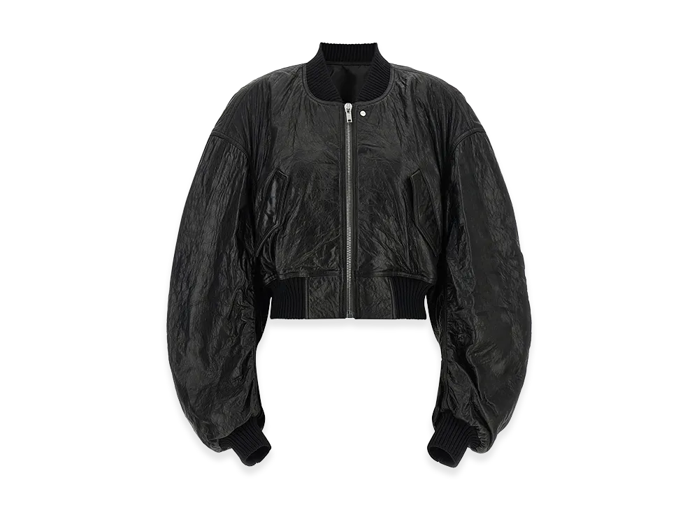 Rick Owens Women's secchia Cropped Flight Bomber Jacket "Black"